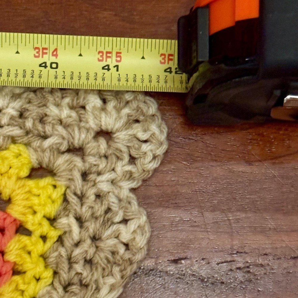 Vintage Handmade Crochet Granny Square Afghan Throw Blanket Quilt Cottagecore - Picture 5 of 7